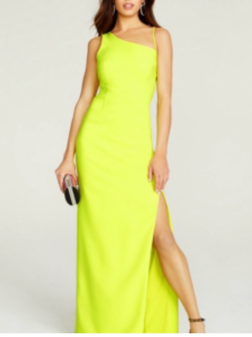 Stunning Neon. Yellow Maxi Dress Gown.